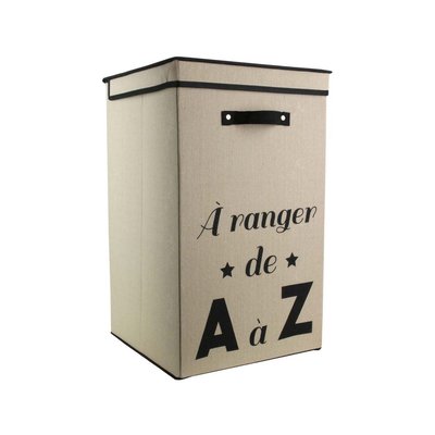 Panier à linge pliable en tissu 70L Famille Beige CMP
