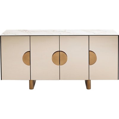 Buffet en verre miroir et grès, LUNAR KARE DESIGN