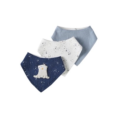 Lot de 3 bavoirs bandanas en gaze de coton VERTBAUDET