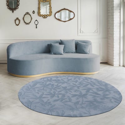 Tapis rond fait main en laine motif floral CLEAVERS UN AMOUR DE TAPIS