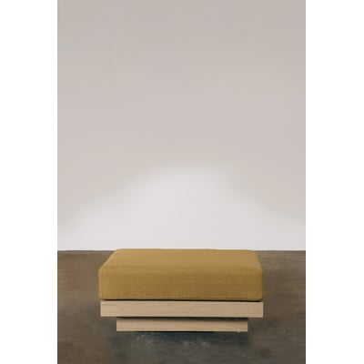 Pouf en lin finition chêne naturel GABRIELLE PARIS