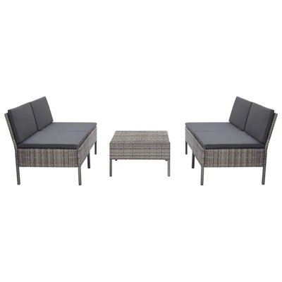 Salon de jardin 5 pièces en résine tressée avec coussins HOME MAISON