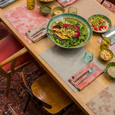 Set de table enduit en Lin, CASUAL FLOWER LE JACQUARD FRANCAIS