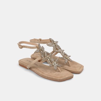 Sandales plates avec étoiles en strass et boucle ALMA EN PENA