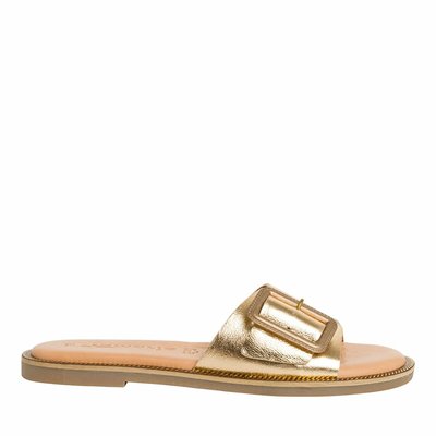 Leather Flat Mules, Made in Europe TAMARIS