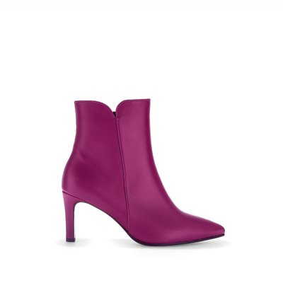 Bottines en cuir lisse à talon décroché recouvert GABOR