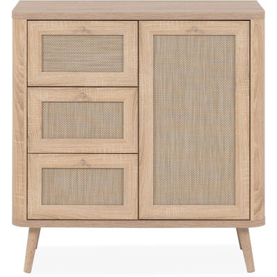 Petit buffet cannage et effet bois - PADANG HOMIFAB