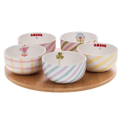 Coffret plateau et ses 5 bols  -CANDY AMADEUS