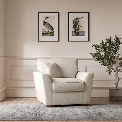 Florence Woven Armchair with Dark Brown Wood Legs SO'HOME