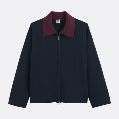 Кофта, контрастный воротник-поло, застежка на молнию LA REDOUTE COLLECTIONS