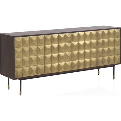Buffet en bois de manguier et laiton doré design contemporain RECOLLECTION