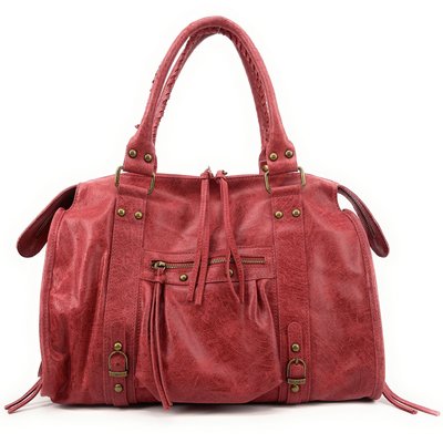 Sac à main en cuir effet brossé mat SANDSTORM Rouge OH MY BAG