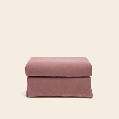 Pouf en tissu naturel CLARIBEL MADURA