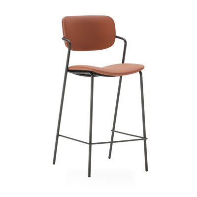 Lot de 2 tabourets de bar en simili cuir et métal H67cm - Velura DRAWER