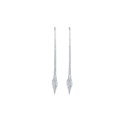Set de 2 suspensions de noël feuilles en verre H25 SIA DECO