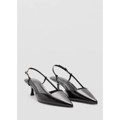 Chaussures à talon en cuir vernis MANGO