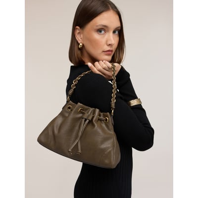 Sac seau avec cordon coulissant et anse chaîne MOTIVI