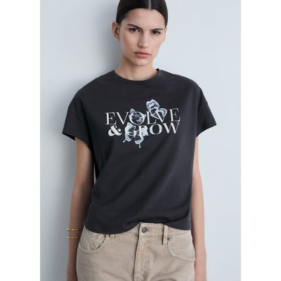 T-shirt coton message imprimé MANGO