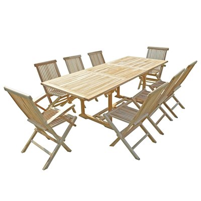 Ensemble salon de jardin en teck AMARA 6 chaises 2 fauteuils C ET L JARDIN