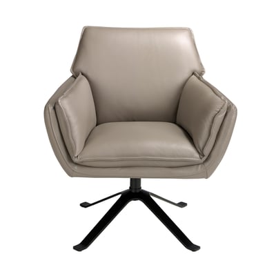Fauteuil pivotant en cuir gris foncé ANGEL CERDA