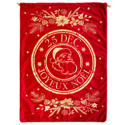 Hotte Grand Modèle Imprimé Père Noël 50 x 70 cm FEERIC LIGHTS & CHRISTMAS