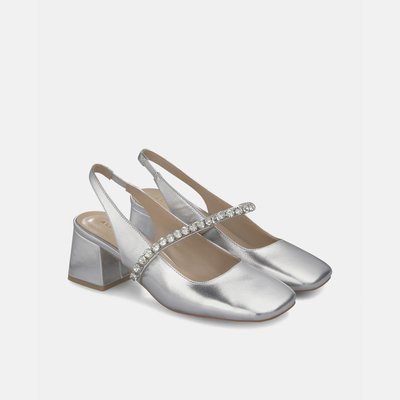 Escarpins carrés en cuir avec strass ALMA EN PENA
