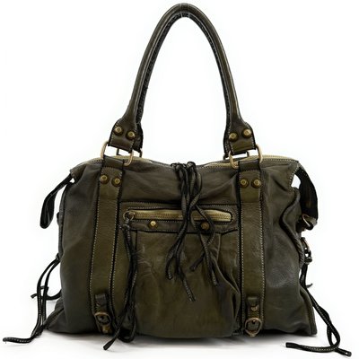 Sac à main porté épaule en cuir vintage STORM ROCK OH MY BAG
