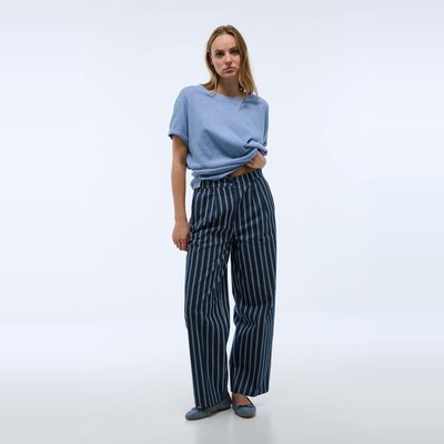 Tee-shirt manches courtes en jersey de coton et lin MONOPRIX