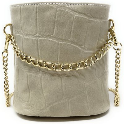 Sac seau en cuir satiné à motif croco SCARLETT OH MY BAG
