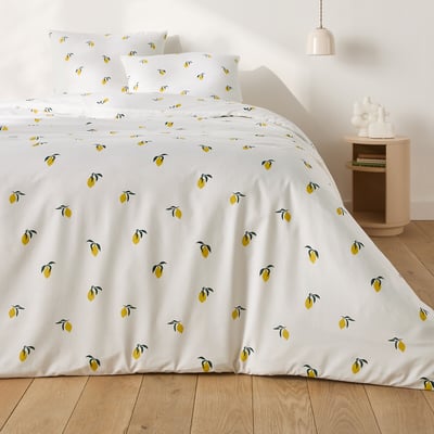 Citron 50% Recycled Cotton Duvet Set with Square Pillowcase LA REDOUTE INTERIEURS