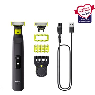 Tondeuse multi usages OneBlade QP6542/15, molette réglable, 14 hauteurs de coupe, précision 0,4 mm, autonomie 90 mn PHILIPS