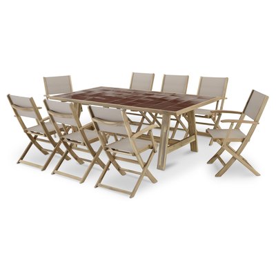 Salon de jardin, 8 chaises, BISBAL&JAVA LIGHT DEFORA HOME