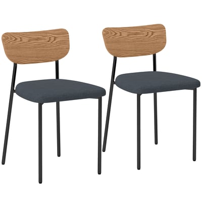 Chaise de salle à manger Polyester Bois HOMCOM