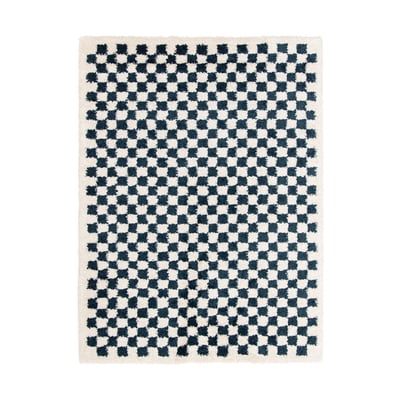 Tapis damier poils longs doux et volumineux CHECKERS AFK LIVING