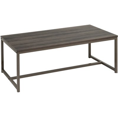 Table basse rectangulaire bois et métal gris 100x50x36cm WADIGA