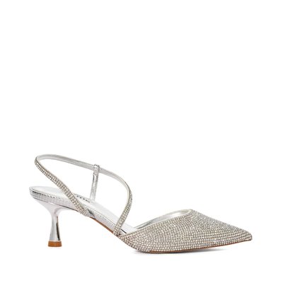 Escarpins à bride arrière à talons bobines et pierres fantaisie - COMPETITIVE DUNE LONDON