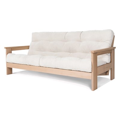 Holzschlafsofa - Natur - 140X200 cm - Mexico - Leinen Matratze EUROPE & NATURE 