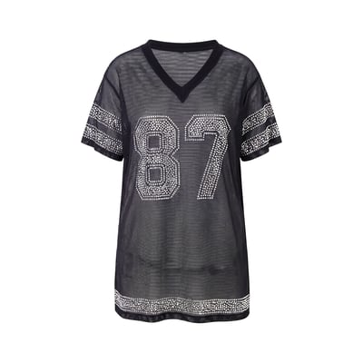 Maillot, t-shirt, mesh oversize, strass ULLA POPKEN