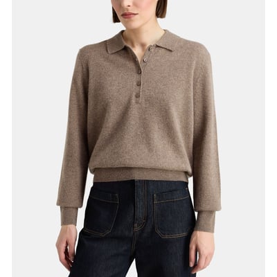 Pull polo faon droit en cachemire GALERIES LAFAYETTE