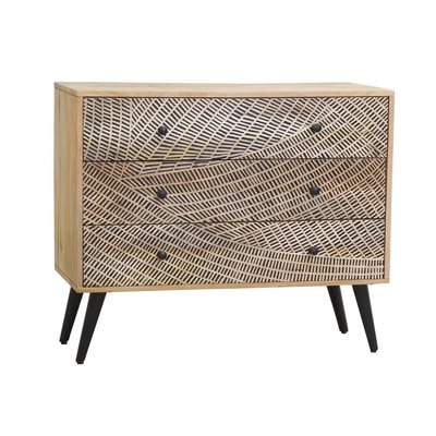 Commode en manguier gravé et métal SAVAGE AUBRY GASPARD