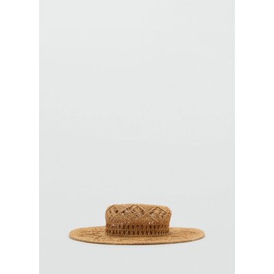 Chapeau en fibre naturelle avec détails ajourés MANGO HOME