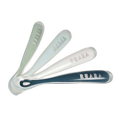 Lot de 4 cuillères silicone 1er âge BEABA