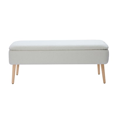 Banc coffre L120 cm pieds bois clair LARS MILIBOO