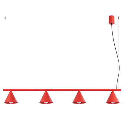 Lustre Acier Rouge E14 4 Nox EDEN