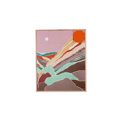 Tableau en bois taquin œuvre originale  63 x 78 - PAYSAGE INTERIEUR TAQUIN