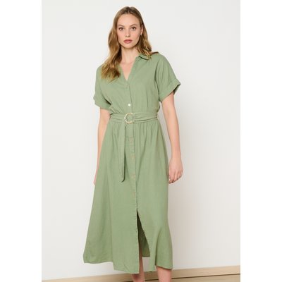 Robe-chemise en lin avec ceinture LOLALIZA