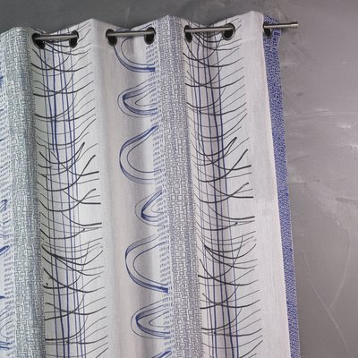 Rideau en jacquard à rayures verticales aux imprimés graphiques HOME MAISON