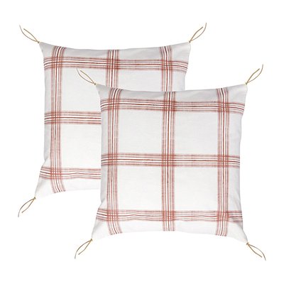 Lot de 2 housses de coussin coton MADRAS FEBRONIE