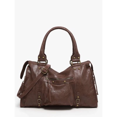 Sac porté épaule A4 Spazzolato cuir MILANO