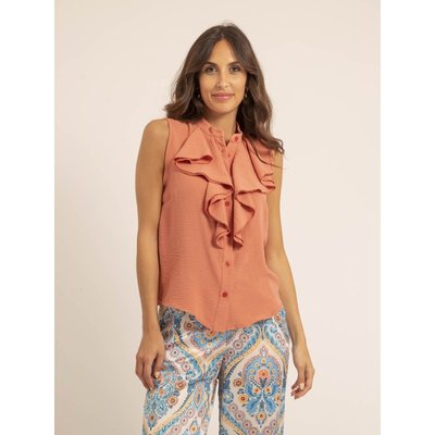 Chemise Sans Manches Col Jabot Odessa DONA LISA